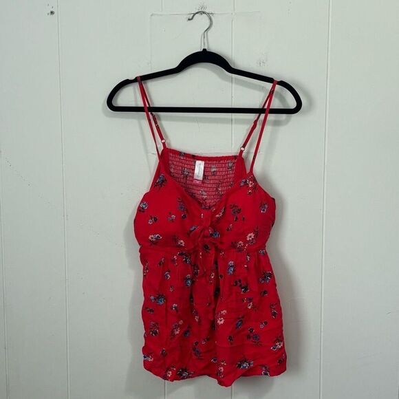 No Boundaries Red Padded Floral Tank XXL - Picture 1 of 4